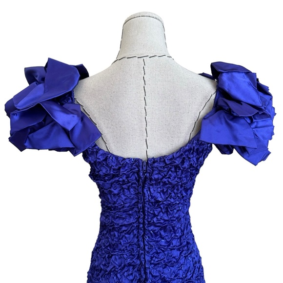 Vintage 80s Zum Zum Sequin Rhinestone Fun Party Cocktail Dress Puff Sleeve XS - Picture 6 of 11